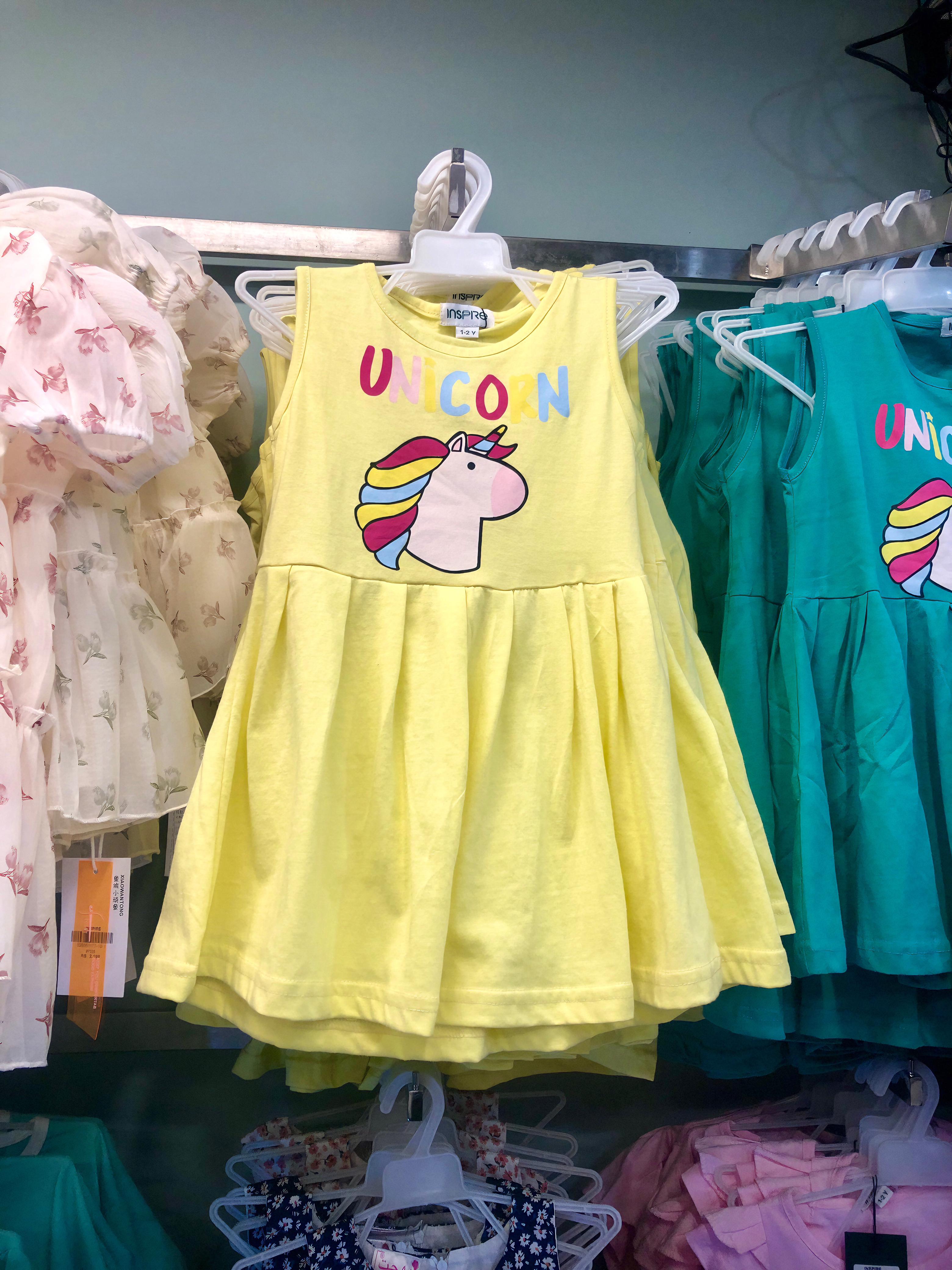 Unicorn Frock-Yellow