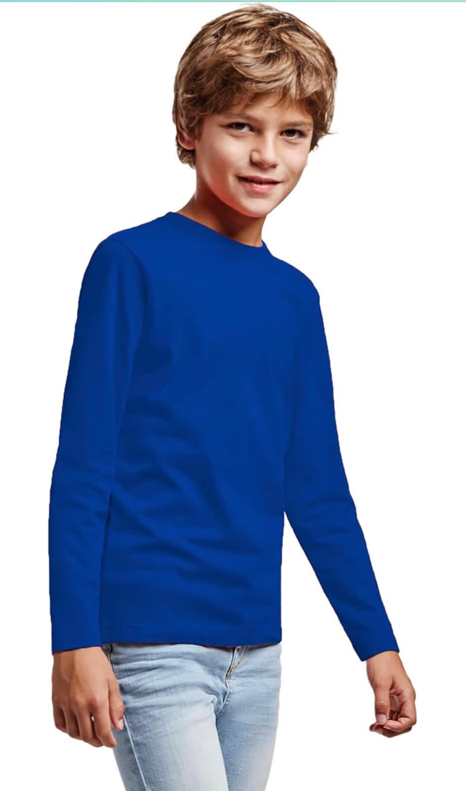 Classic Royal Blue Long-Sleeve Shirt – Soft & Stylish